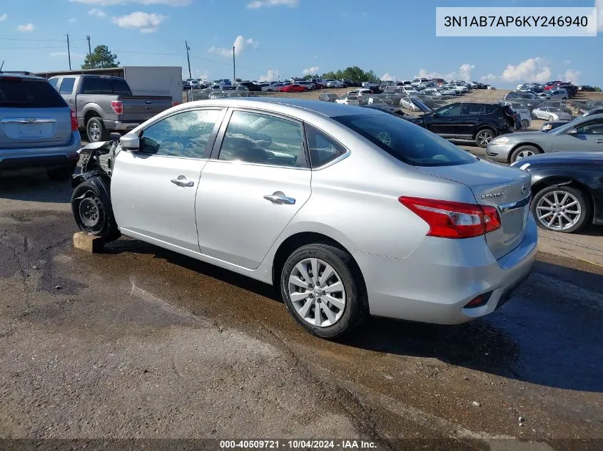 3N1AB7AP6KY246940 2019 Nissan Sentra S