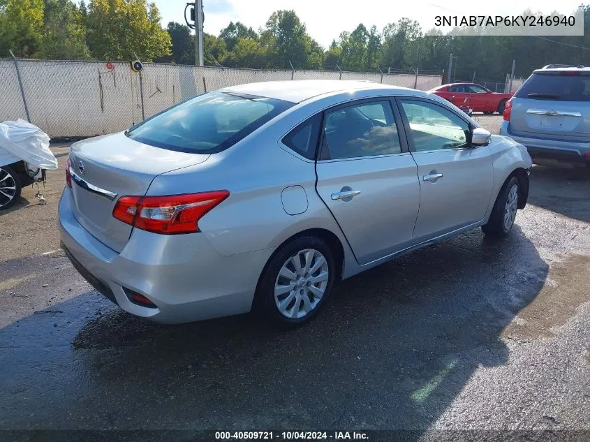 2019 Nissan Sentra S VIN: 3N1AB7AP6KY246940 Lot: 40509721