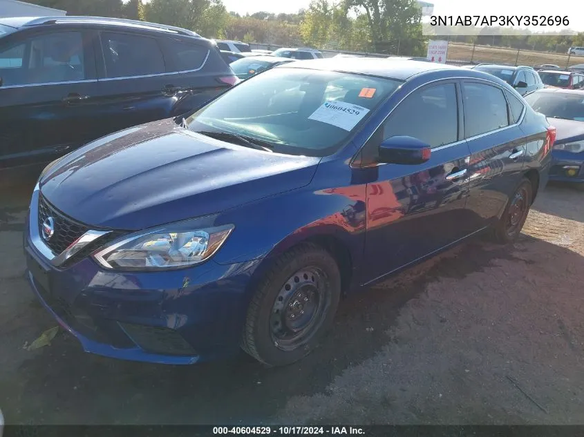 2019 Nissan Sentra Sv VIN: 3N1AB7AP3KY352696 Lot: 40604529