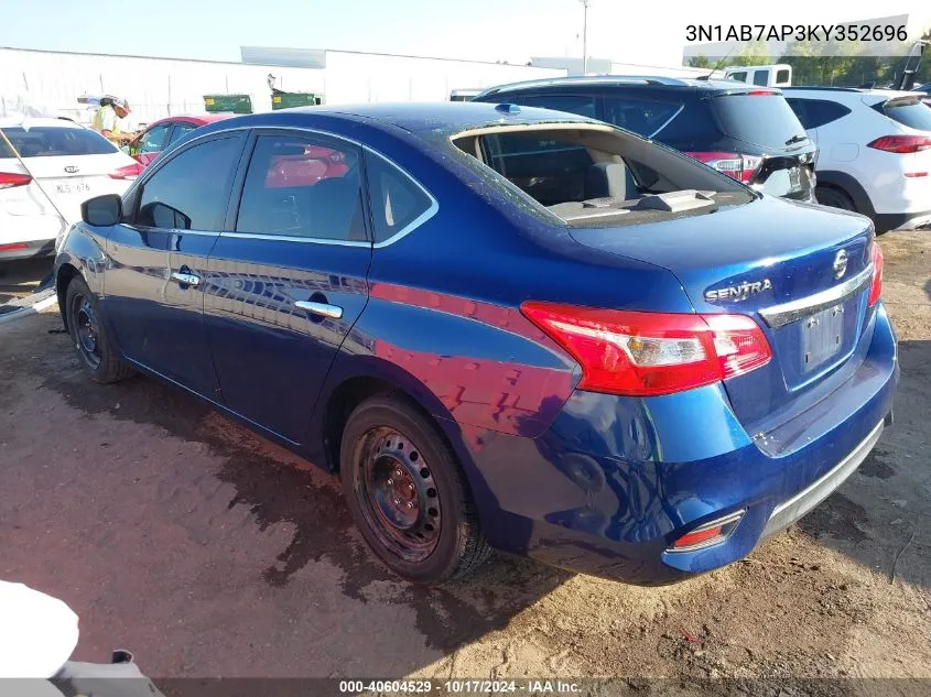 2019 Nissan Sentra Sv VIN: 3N1AB7AP3KY352696 Lot: 40604529