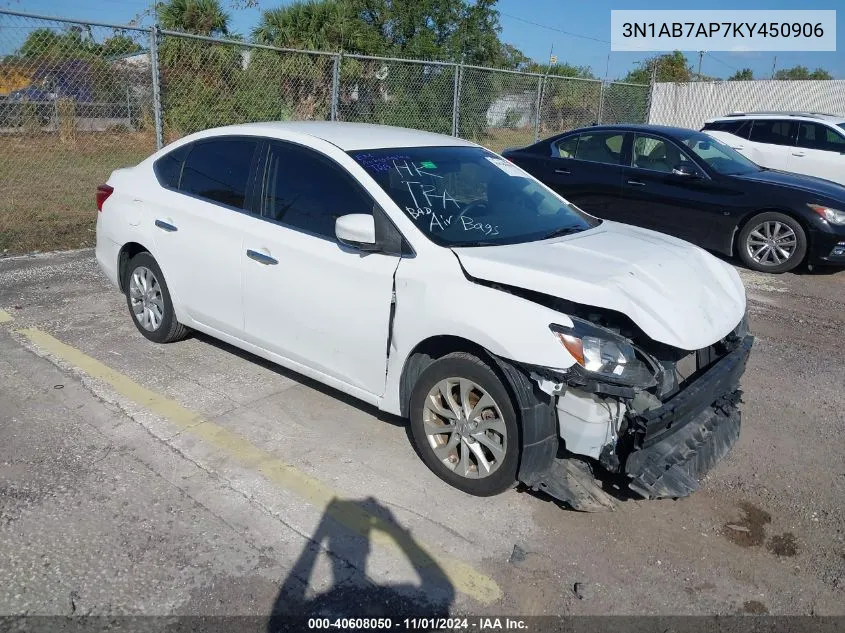 2019 Nissan Sentra Sv VIN: 3N1AB7AP7KY450906 Lot: 40608050