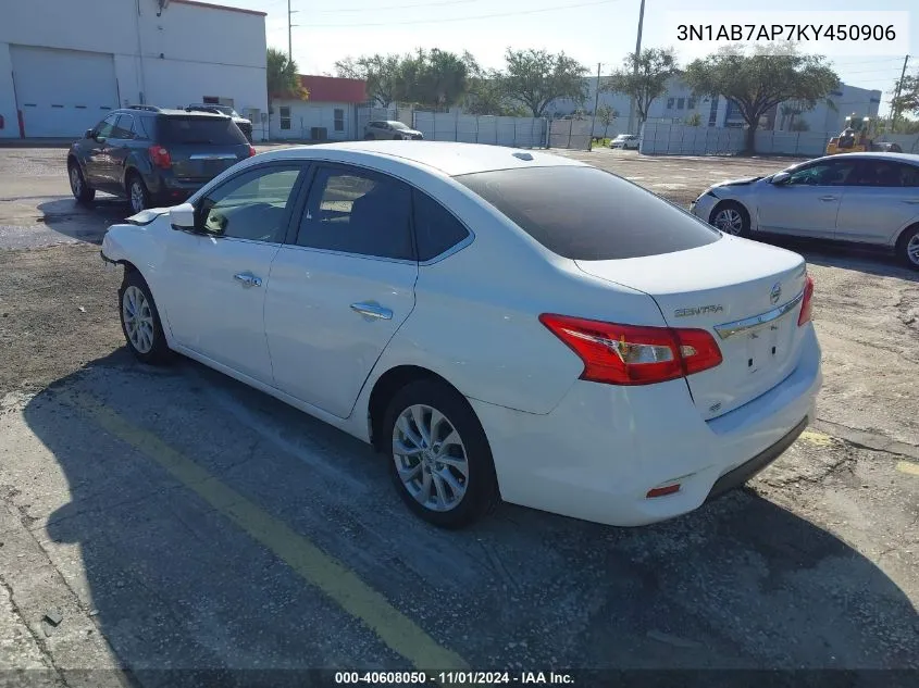 2019 Nissan Sentra Sv VIN: 3N1AB7AP7KY450906 Lot: 40608050