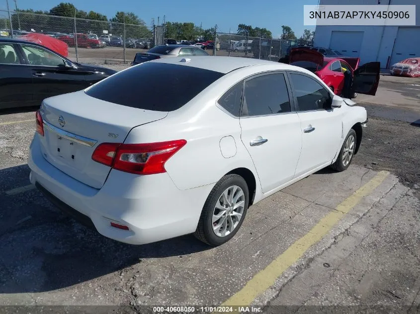 2019 Nissan Sentra Sv VIN: 3N1AB7AP7KY450906 Lot: 40608050