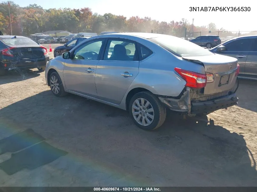 2019 Nissan Sentra S/Sv/Sr/Sl VIN: 3N1AB7AP6KY366530 Lot: 40609674