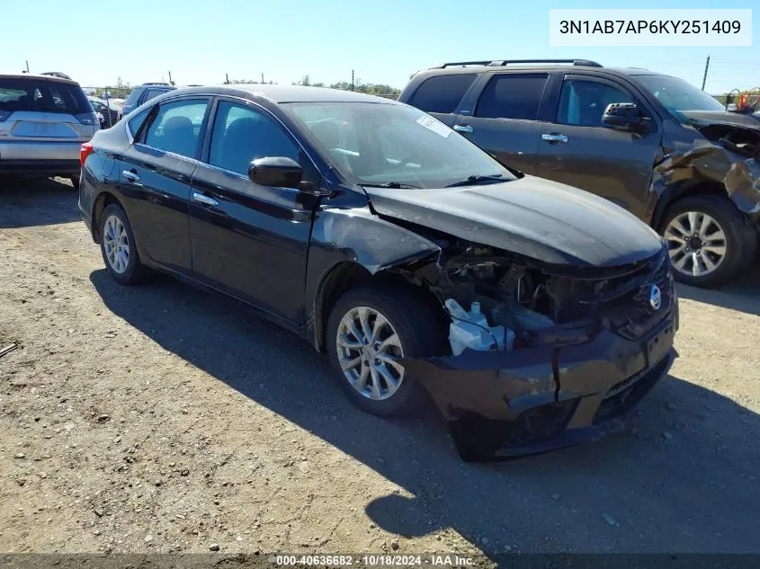 2019 Nissan Sentra S VIN: 3N1AB7AP6KY251409 Lot: 40636682