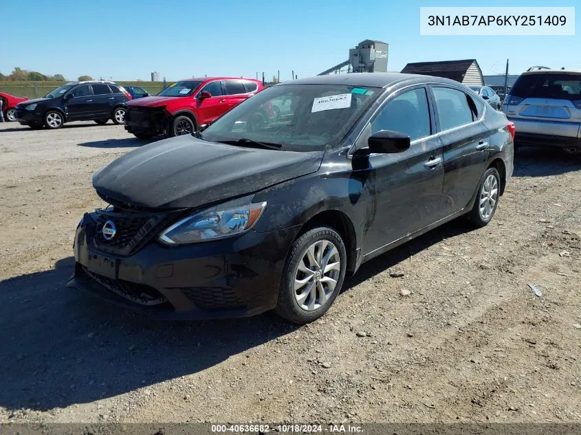 2019 Nissan Sentra S VIN: 3N1AB7AP6KY251409 Lot: 40636682