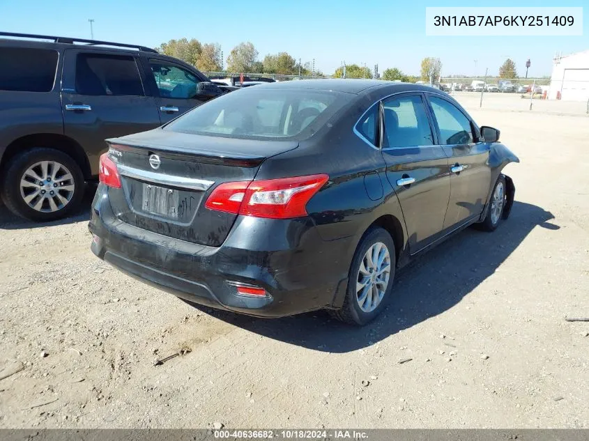 2019 Nissan Sentra S VIN: 3N1AB7AP6KY251409 Lot: 40636682