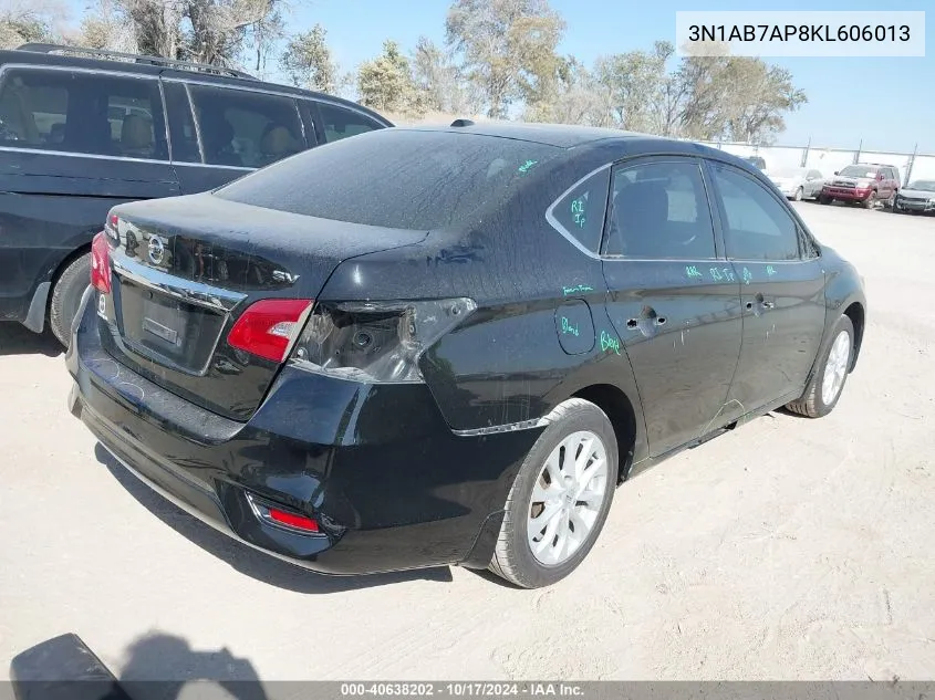 2019 Nissan Sentra Sv VIN: 3N1AB7AP8KL606013 Lot: 40638202