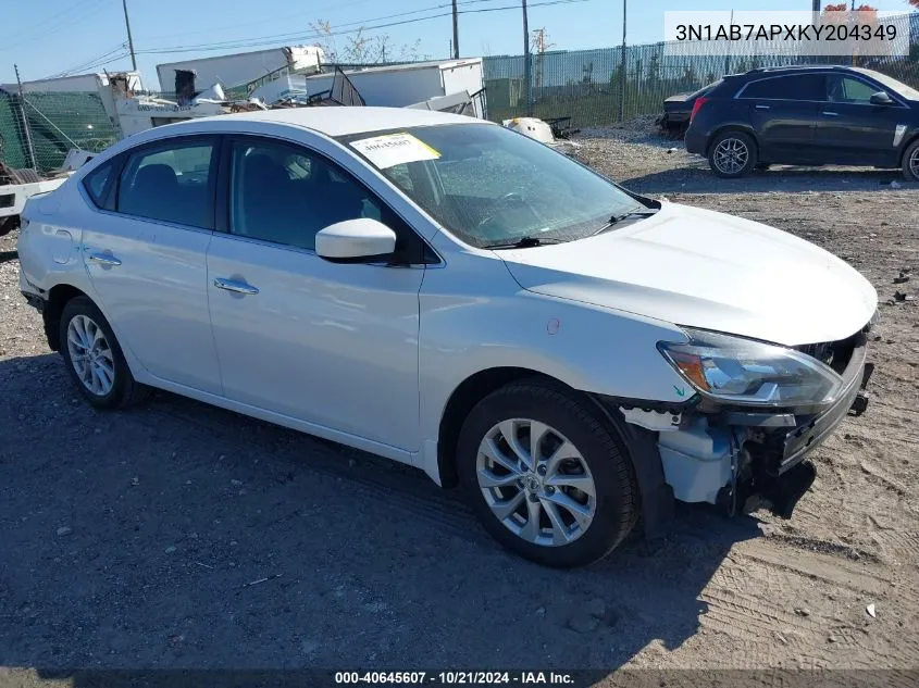 3N1AB7APXKY204349 2019 Nissan Sentra S/Sv/Sr/Sl