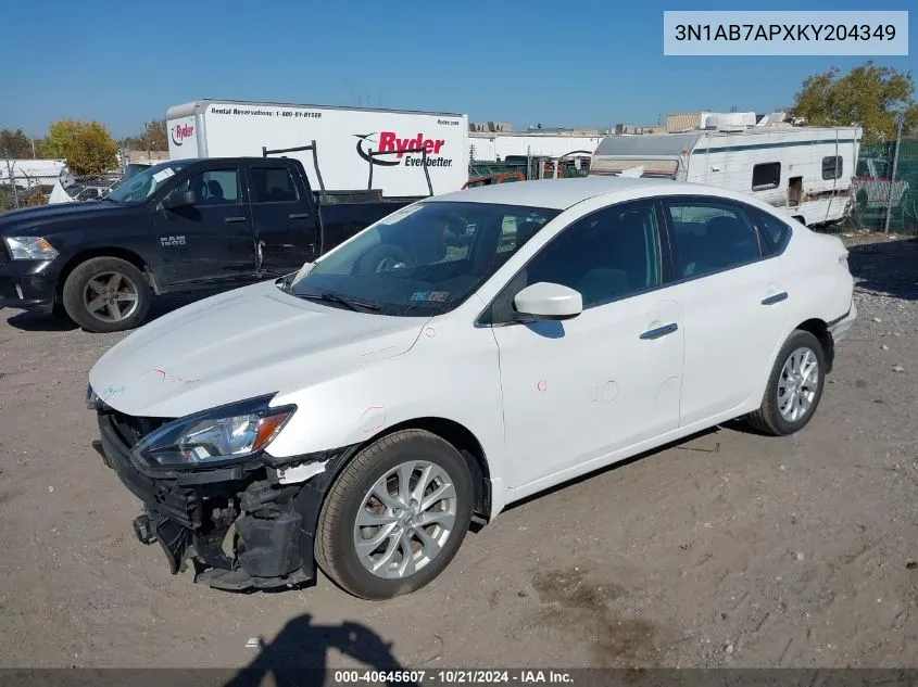 3N1AB7APXKY204349 2019 Nissan Sentra S/Sv/Sr/Sl