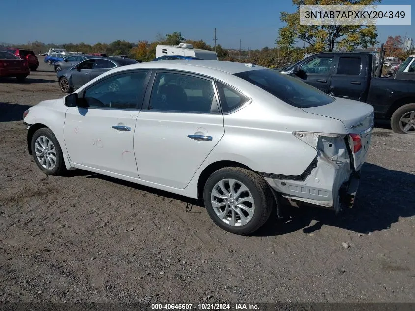 3N1AB7APXKY204349 2019 Nissan Sentra S/Sv/Sr/Sl