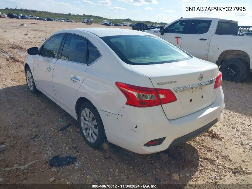 2019 Nissan Sentra S VIN: 3N1AB7AP9KY327995 Lot: 40670012