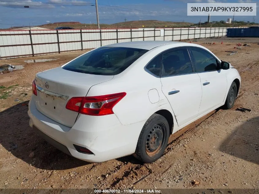 2019 Nissan Sentra S VIN: 3N1AB7AP9KY327995 Lot: 40670012