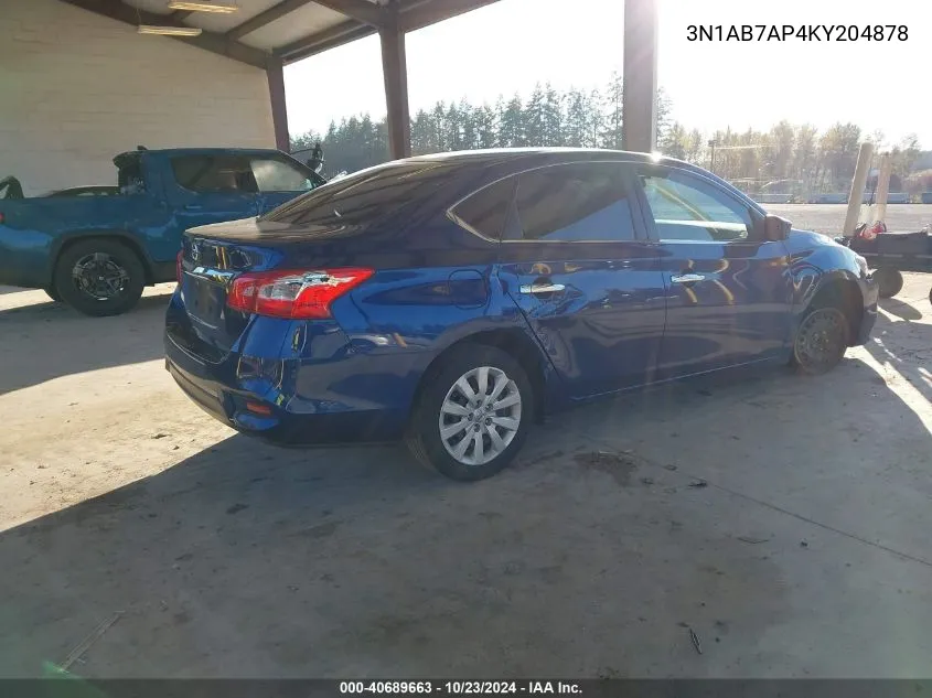 2019 Nissan Sentra S VIN: 3N1AB7AP4KY204878 Lot: 40689663