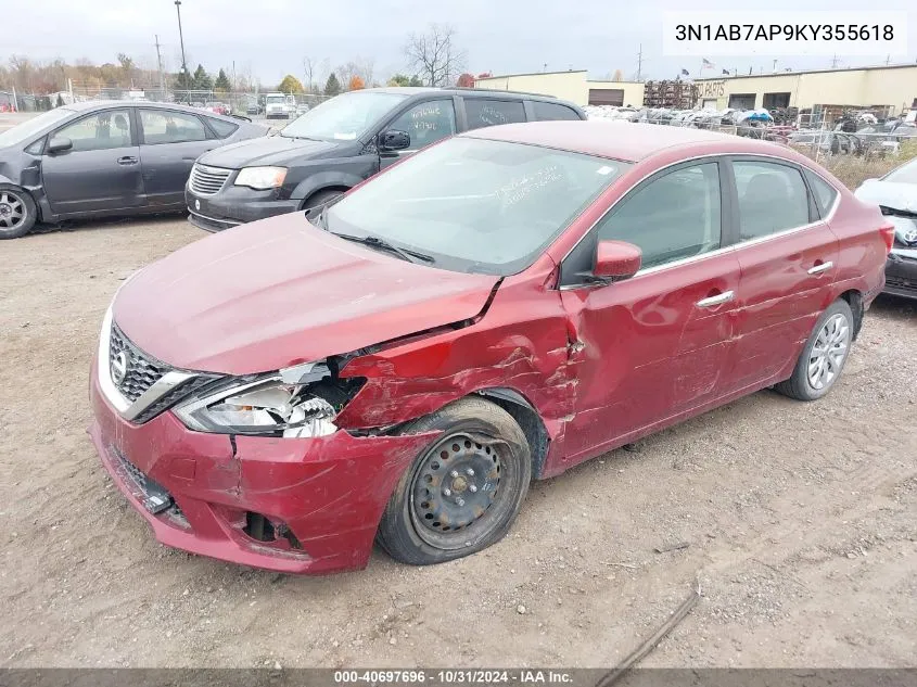 2019 Nissan Sentra S/Sl/Sr/Sv VIN: 3N1AB7AP9KY355618 Lot: 40697696