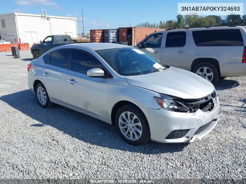 2019 Nissan Sentra Sv VIN: 3N1AB7AP0KY324693 Lot: 40700356