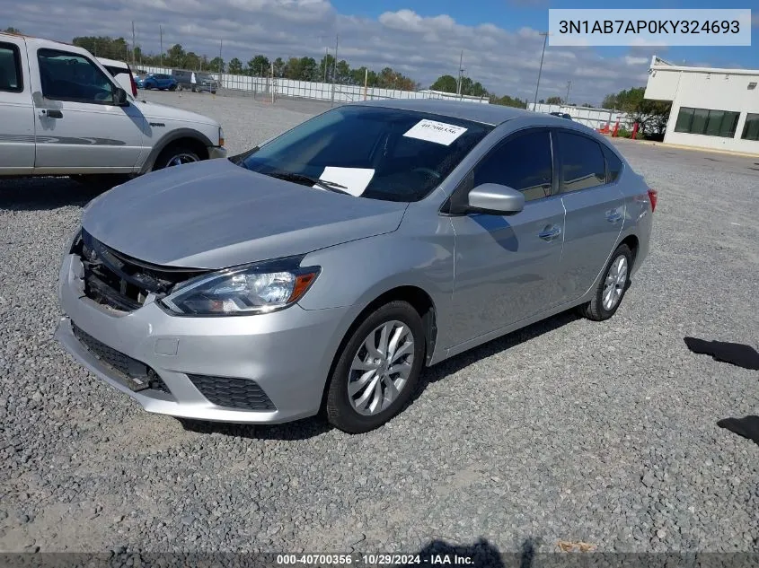 2019 Nissan Sentra Sv VIN: 3N1AB7AP0KY324693 Lot: 40700356