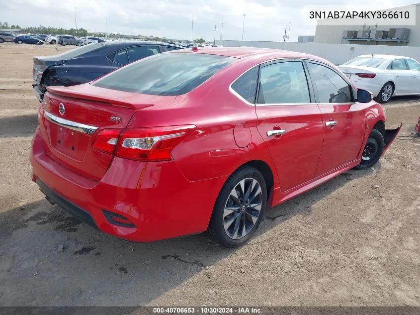 2019 Nissan Sentra Sr VIN: 3N1AB7AP4KY366610 Lot: 40706653