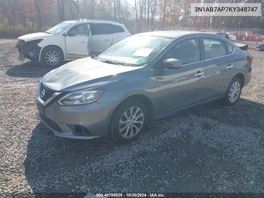 2019 Nissan Sentra Sv VIN: 3N1AB7AP7KY348747 Lot: 40708029