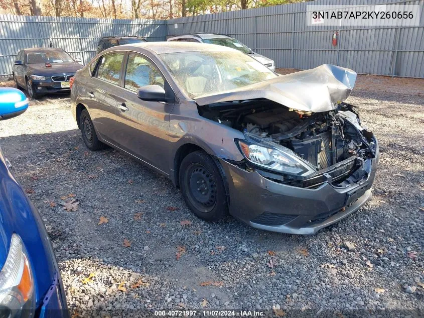 2019 Nissan Sentra S VIN: 3N1AB7AP2KY260656 Lot: 40721997