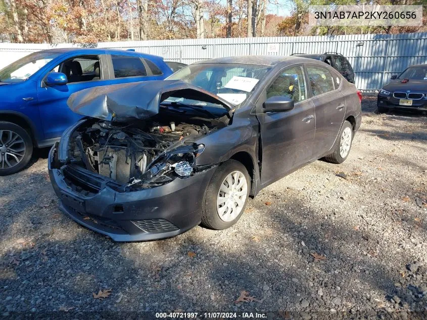 2019 Nissan Sentra S VIN: 3N1AB7AP2KY260656 Lot: 40721997