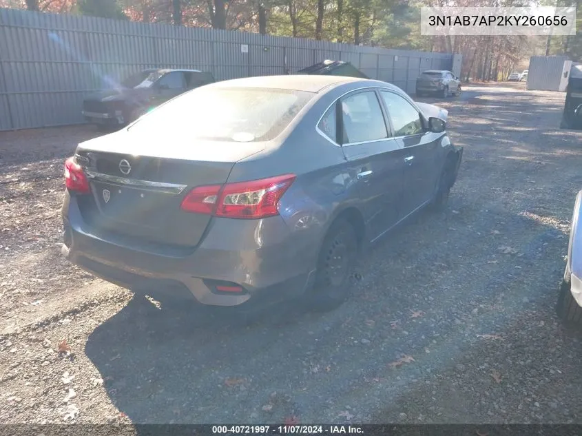 2019 Nissan Sentra S VIN: 3N1AB7AP2KY260656 Lot: 40721997