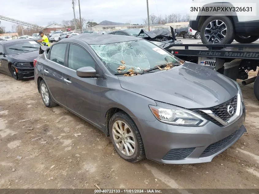 2019 Nissan Sentra Sv VIN: 3N1AB7APXKY326631 Lot: 40722133