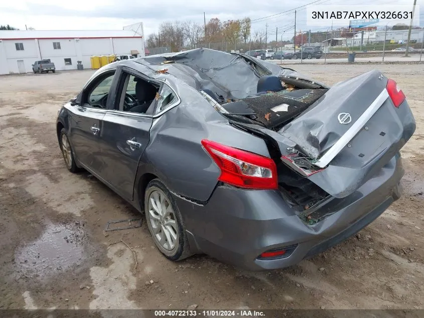 2019 Nissan Sentra Sv VIN: 3N1AB7APXKY326631 Lot: 40722133