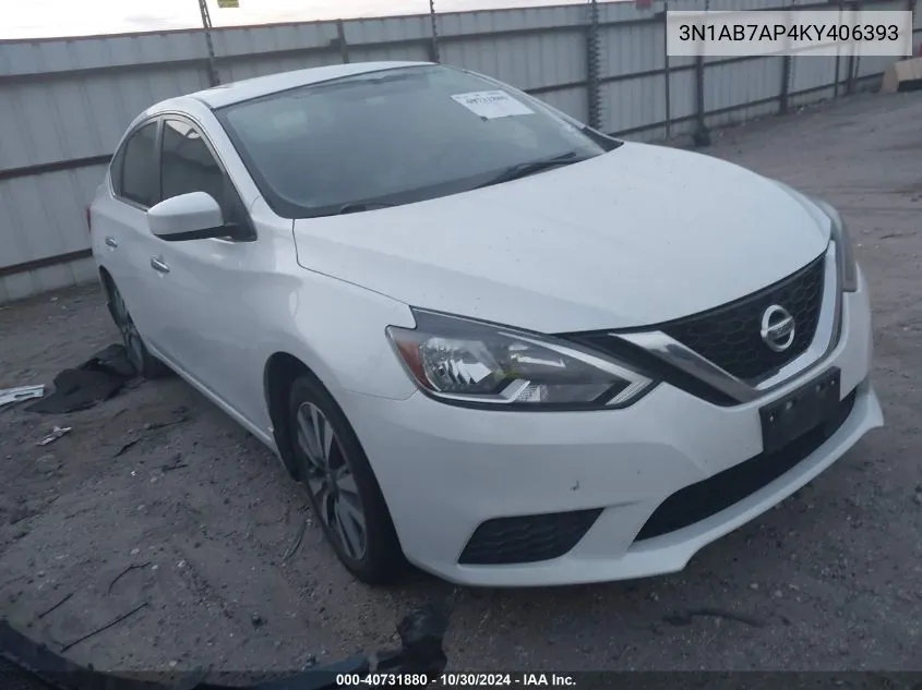 2019 Nissan Sentra Sv VIN: 3N1AB7AP4KY406393 Lot: 40731880