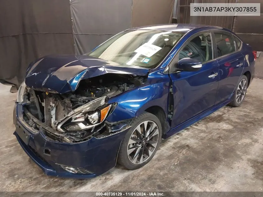 2019 Nissan Sentra Sr VIN: 3N1AB7AP3KY307855 Lot: 40735129