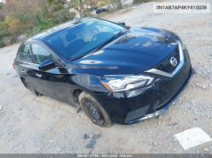 2019 Nissan Sentra S VIN: 3N1AB7AP4KY410038 Lot: 40737758