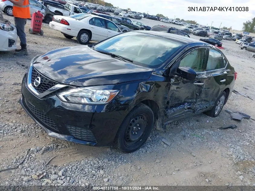 2019 Nissan Sentra S VIN: 3N1AB7AP4KY410038 Lot: 40737758