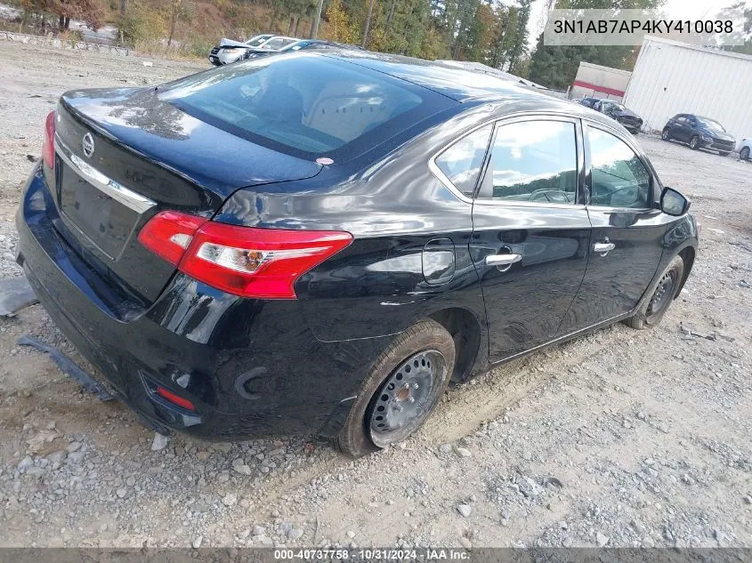 2019 Nissan Sentra S VIN: 3N1AB7AP4KY410038 Lot: 40737758