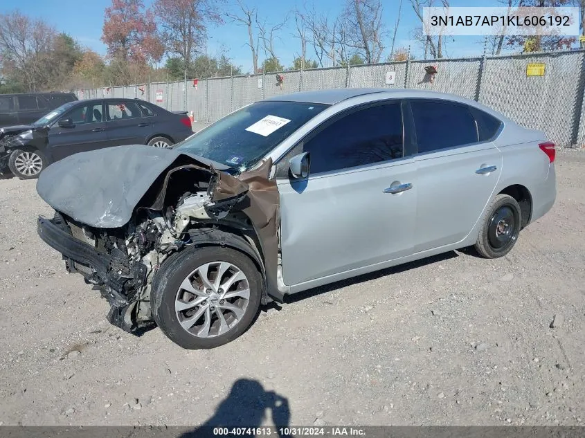 3N1AB7AP1KL606192 2019 Nissan Sentra Sv