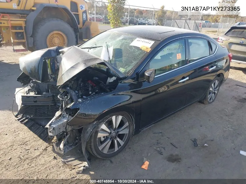 2019 Nissan Sentra Sv VIN: 3N1AB7AP1KY273365 Lot: 40745954