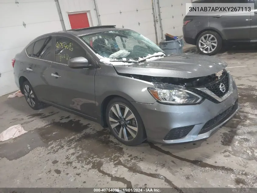 2019 Nissan Sentra Sv VIN: 3N1AB7APXKY267113 Lot: 40754096