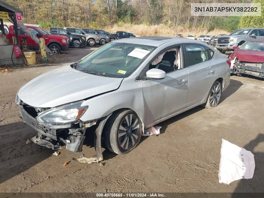 2019 Nissan Sentra Sv VIN: 3N1AB7AP5KY382282 Lot: 40755665