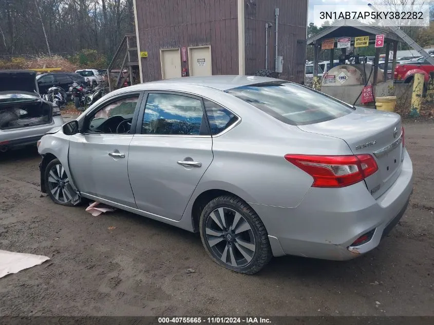 2019 Nissan Sentra Sv VIN: 3N1AB7AP5KY382282 Lot: 40755665