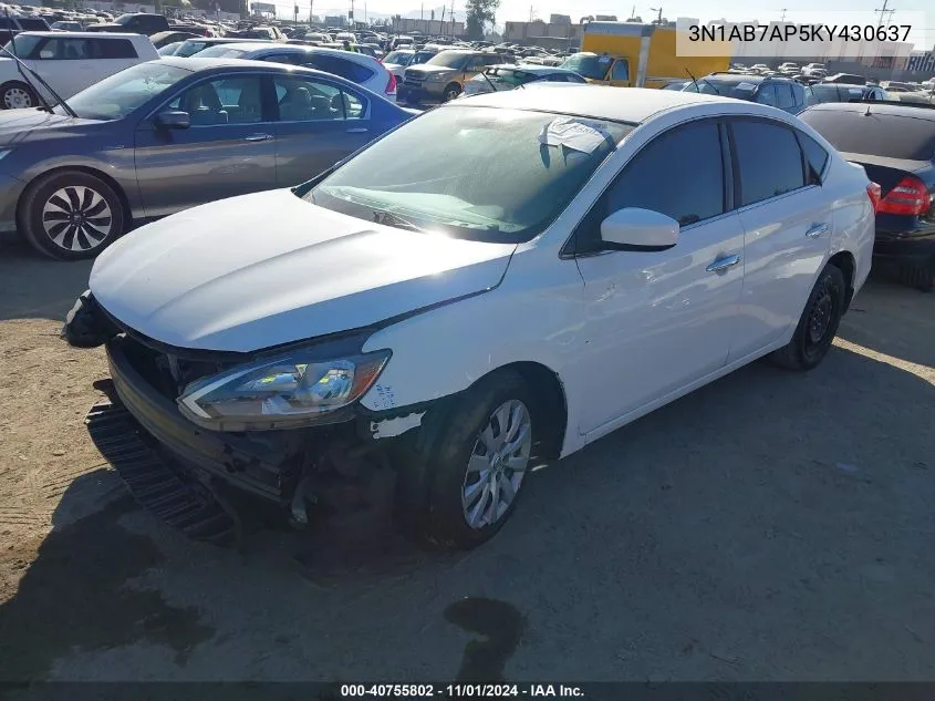 2019 Nissan Sentra S VIN: 3N1AB7AP5KY430637 Lot: 40755802