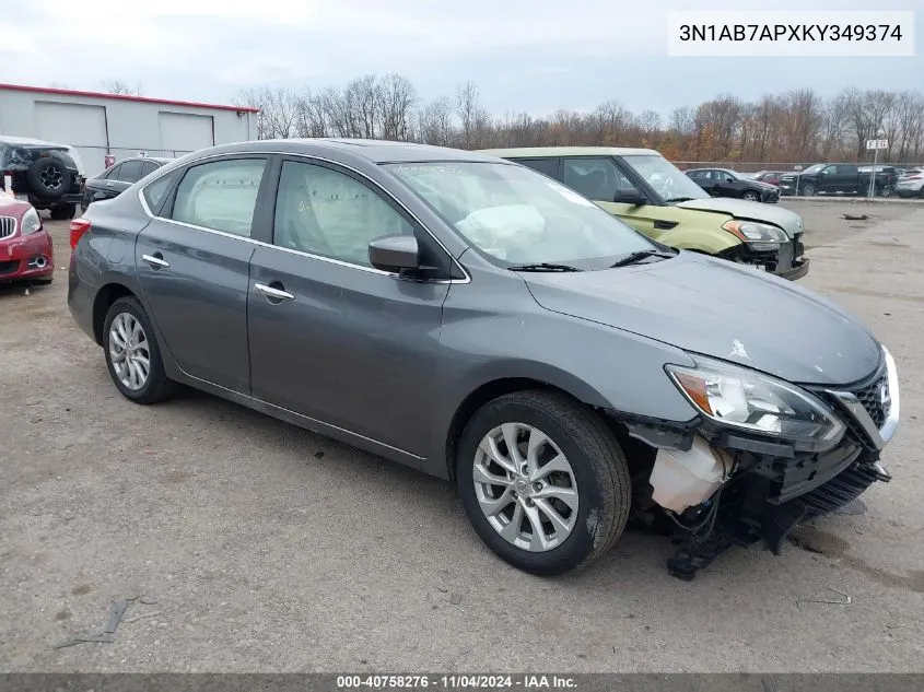 2019 Nissan Sentra S/Sv/Sr/Sl VIN: 3N1AB7APXKY349374 Lot: 40758276