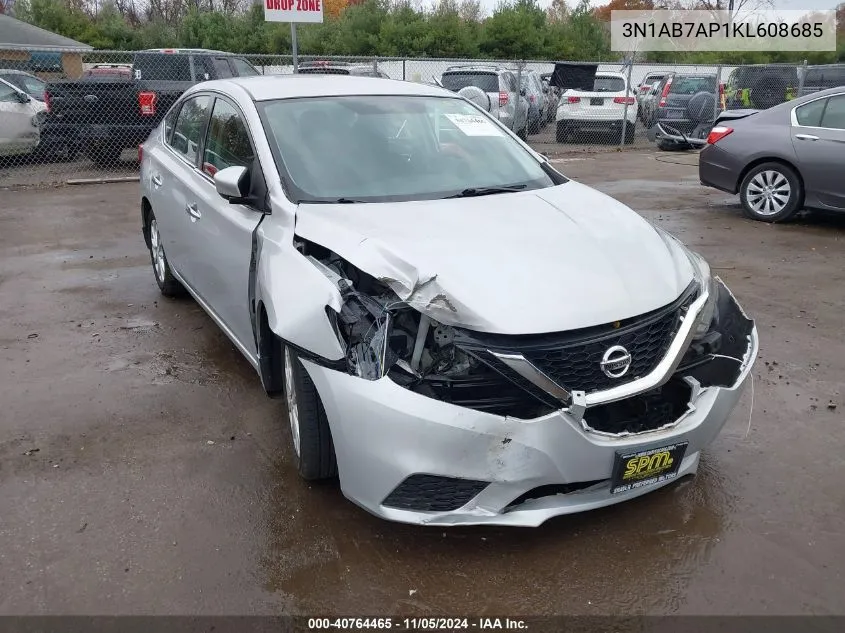 2019 Nissan Sentra Sv VIN: 3N1AB7AP1KL608685 Lot: 40764465