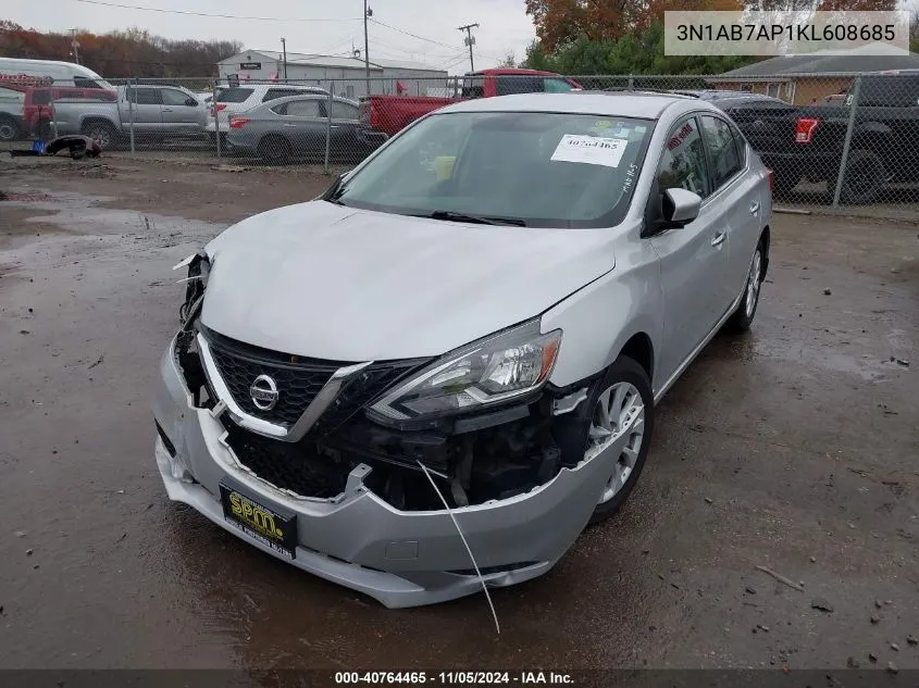 2019 Nissan Sentra Sv VIN: 3N1AB7AP1KL608685 Lot: 40764465