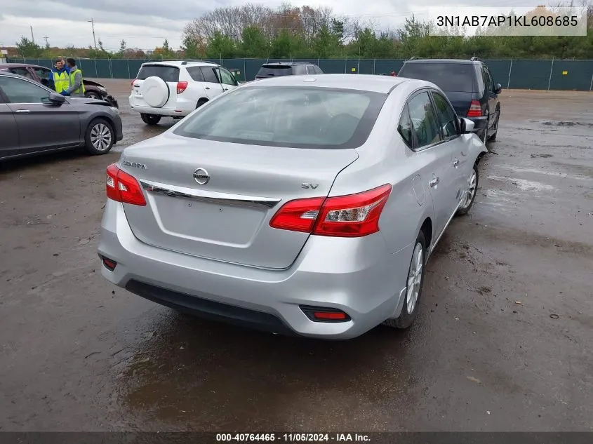 2019 Nissan Sentra Sv VIN: 3N1AB7AP1KL608685 Lot: 40764465