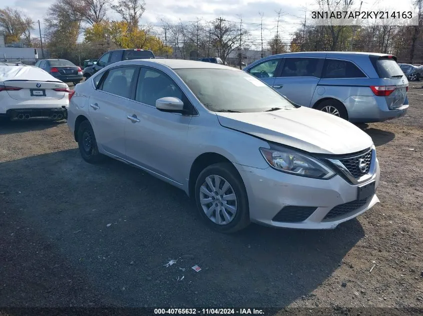 2019 Nissan Sentra S VIN: 3N1AB7AP2KY214163 Lot: 40765632