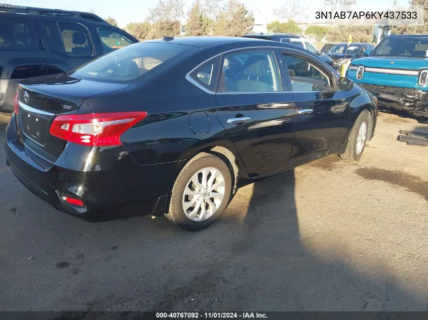 2019 Nissan Sentra Sv VIN: 3N1AB7AP6KY437533 Lot: 40767092