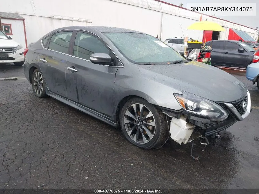 2019 Nissan Sentra Sr VIN: 3N1AB7AP8KY344075 Lot: 40770375