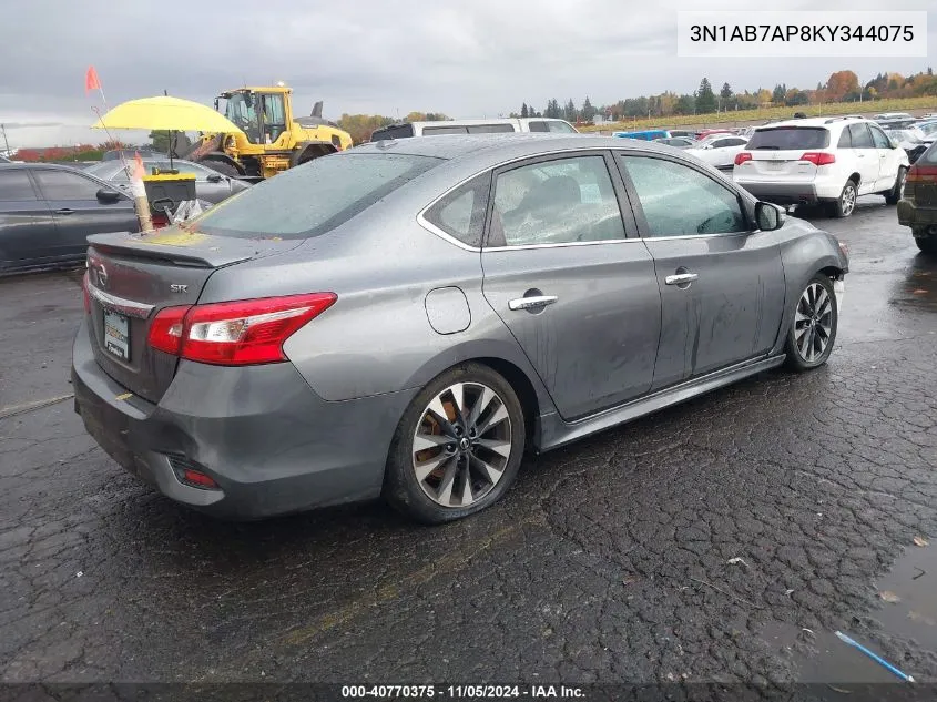 2019 Nissan Sentra Sr VIN: 3N1AB7AP8KY344075 Lot: 40770375