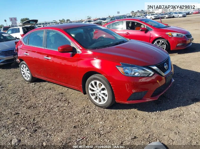 2019 Nissan Sentra Sv VIN: 3N1AB7AP3KY429812 Lot: 40774912