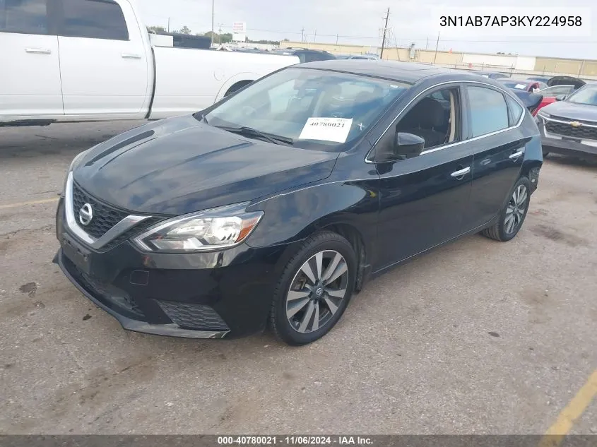 2019 Nissan Sentra Sv VIN: 3N1AB7AP3KY224958 Lot: 40780021