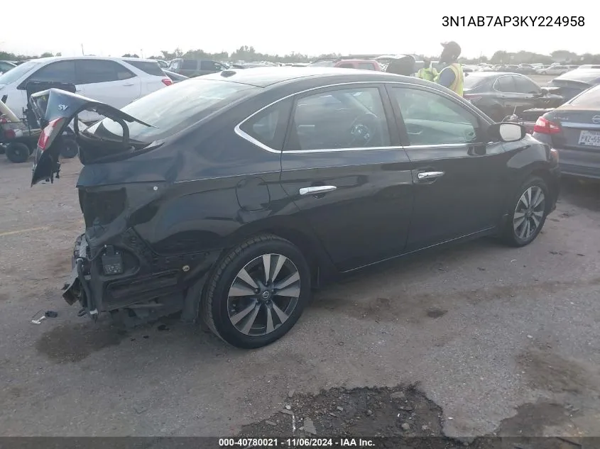 2019 Nissan Sentra Sv VIN: 3N1AB7AP3KY224958 Lot: 40780021